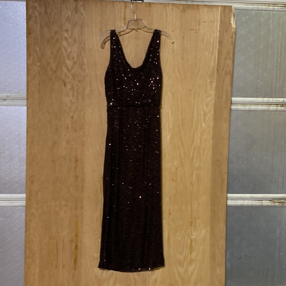 Ralph Lauren Evening- Beautiful brown sequined Maxi cocktail dress - Picture 5 of 7